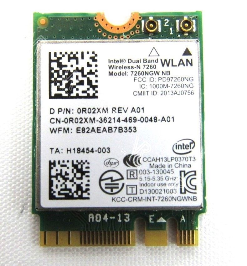 Intel Dual Band Wireless-N WLAN M.2 Micro Card R02XM 0R02XM