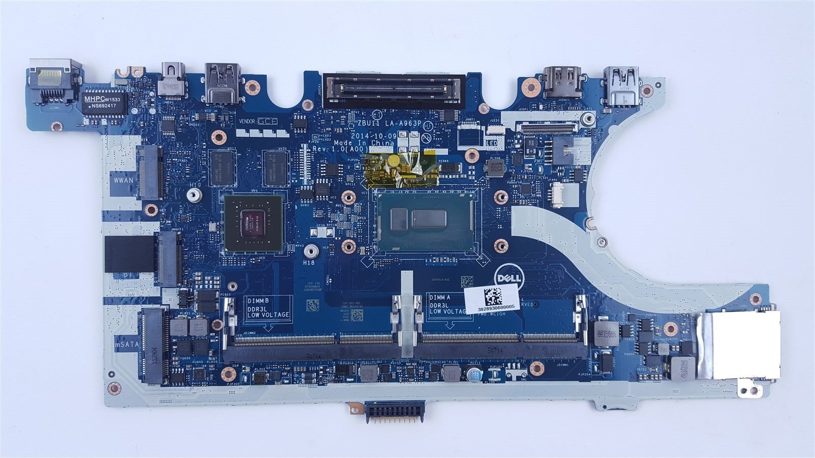 Dell Latitude E7450 Laptop Motherboard Intel i5-5300U LA-A963P HVV96 0HVV96
