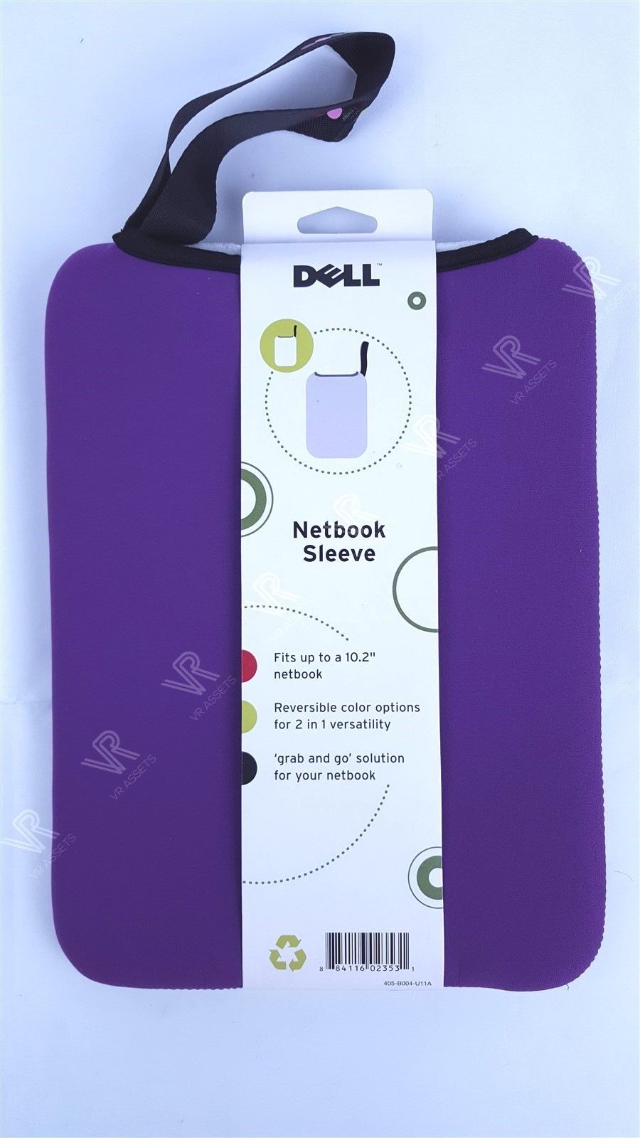 Dell 5Dot 10.2" Reversible Netbook Sleeve Bag Black / Purple 9HK9W 09HK9W NEW