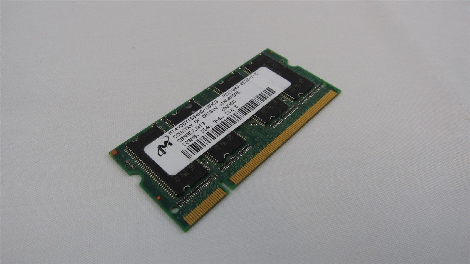 Micron 128MB PC2100 DDR-266MHz non-ECC 200-Pin SoDimm Memory MT4VDDT1664HG-265C3