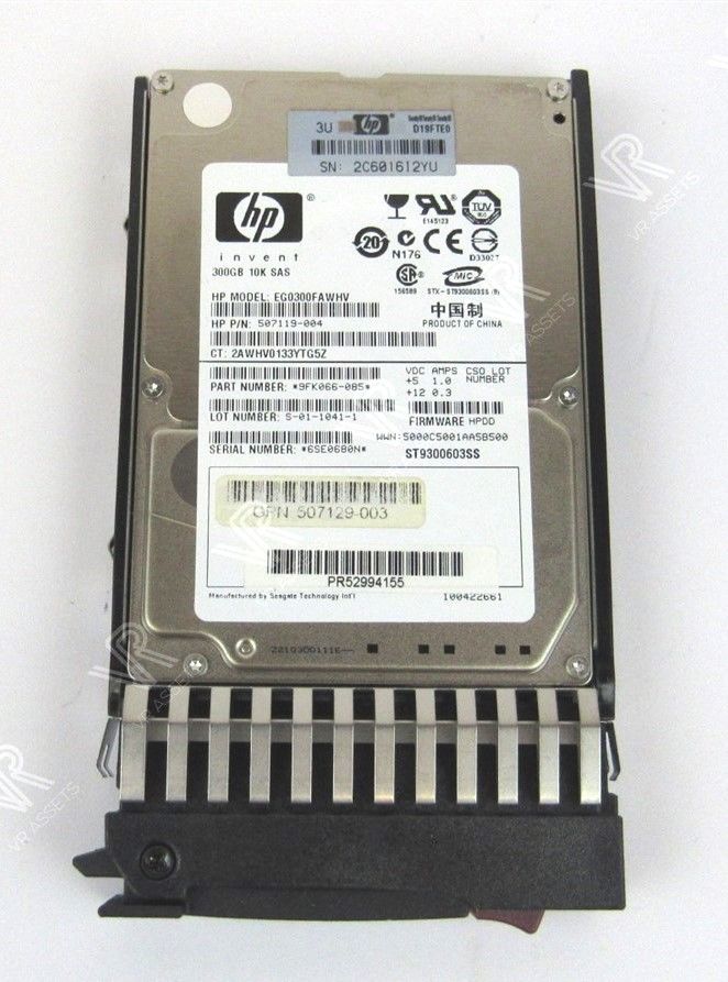 HP 300GB 6Gb/s10k 2.5" SAS Dual Port Hard Drive EG0300FAWHV 507119-004
