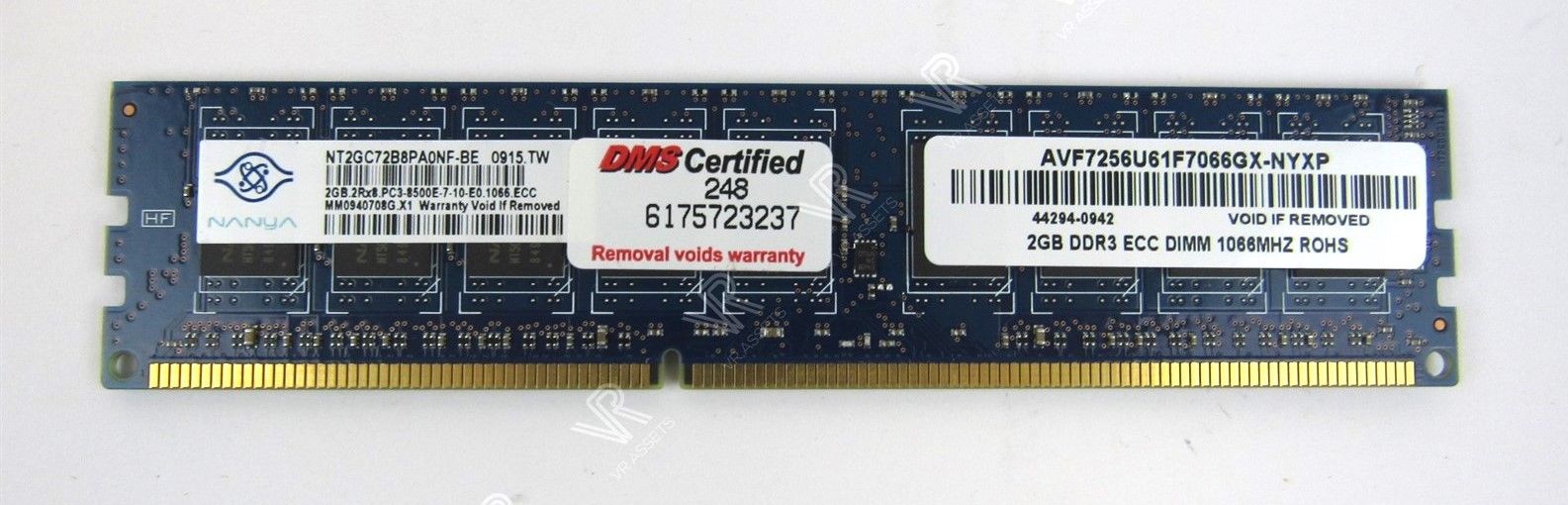 Nanya PC3-8500E 2GB 2Rx8 DDR3 Server Memory NT2GC72B8PA0NF-BE