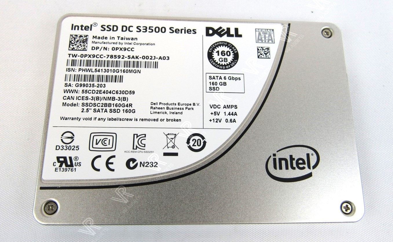 Intel SSD DC S3500 SSDSC2BB160G4R 160GB SATA 6GBPS 2.5" SSD Dell PX9CC 0PX9CC
