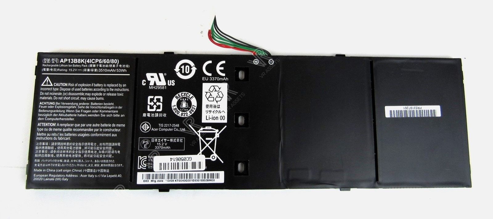 Acer Aspire V5 M5-583P V5-572P V5-572G Battery 3510mAh/53Wh AP13B8K 4ICP6/60/80