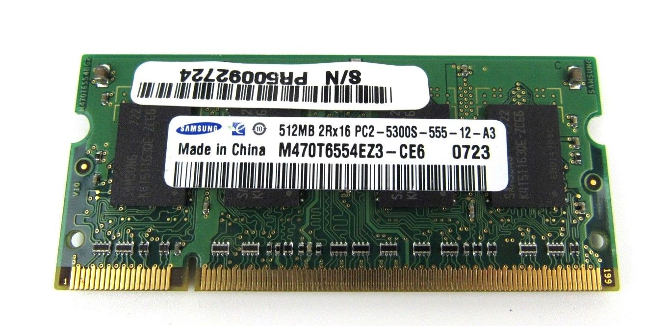 Samsung 512 Memory Module 200-pin 667 MHz PC2-5300S M470T6554EZ3CE6