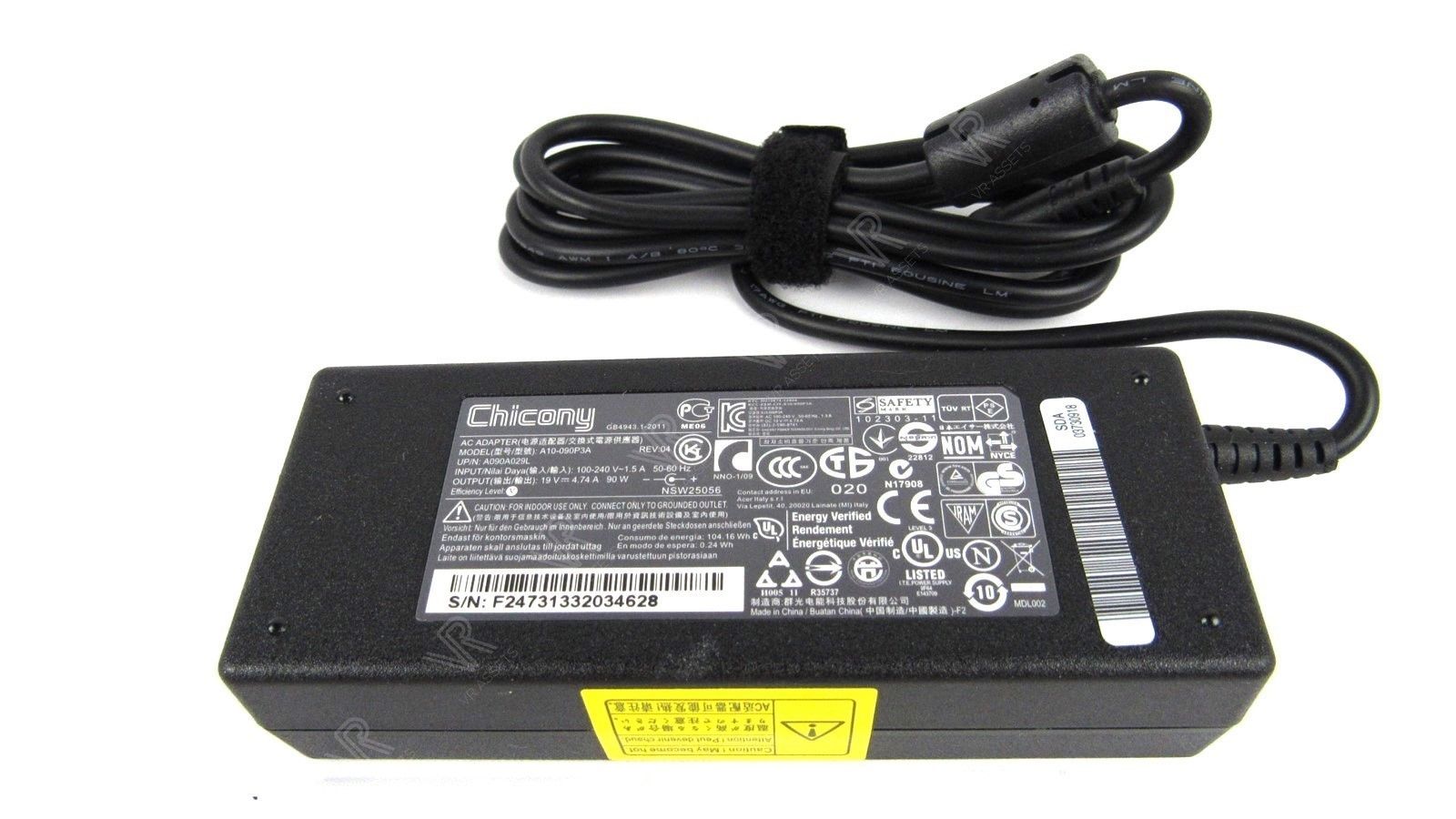Acer Aspire 7750G-6854 Chicony Notebook AC Adapter 90W 19V A10-090P3A