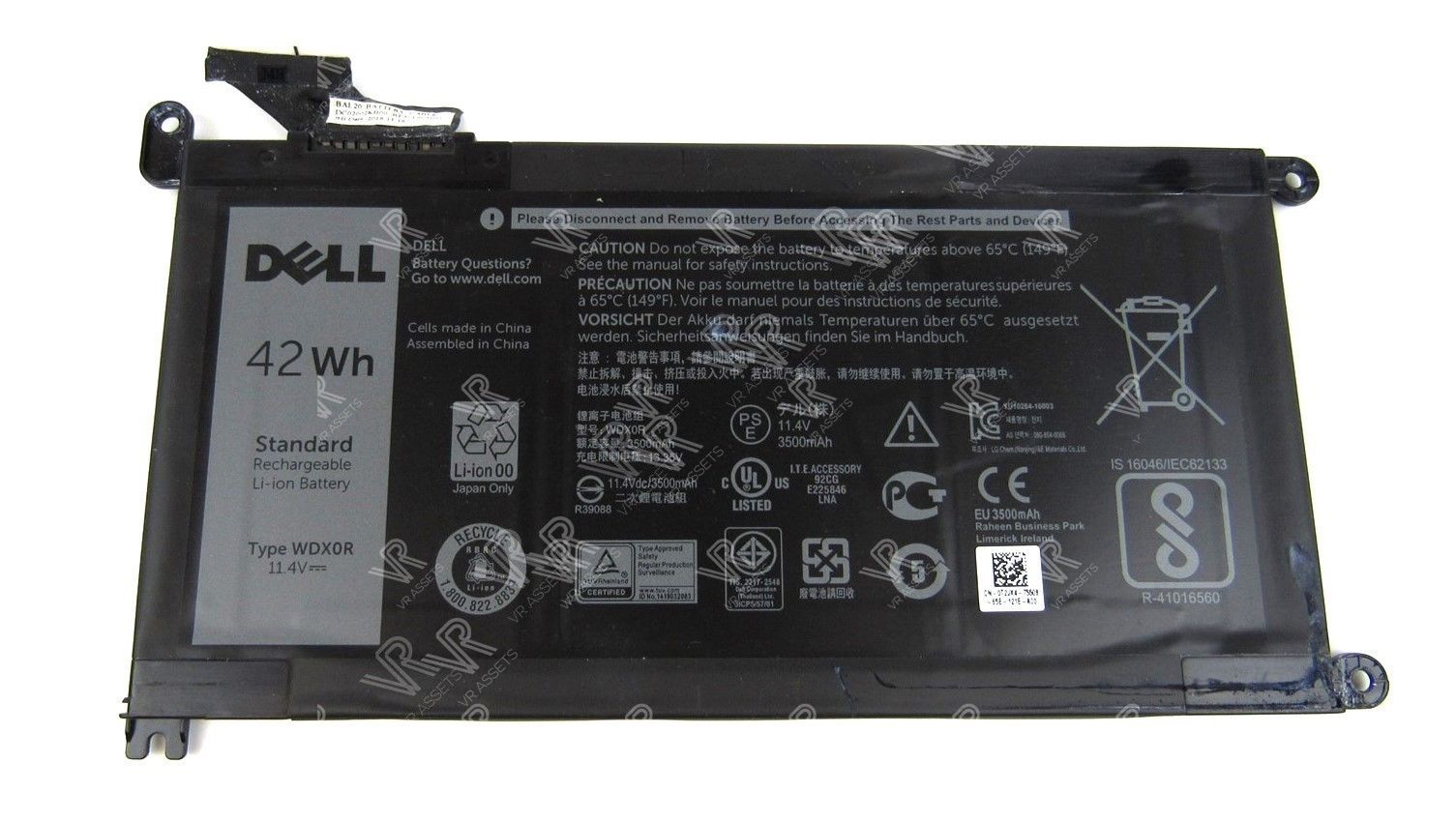 Dell Inspiron 15 5568 Laptop Battery 42Wh 3500mAh 11.4V WDX0R C4HCW 0C4HCW