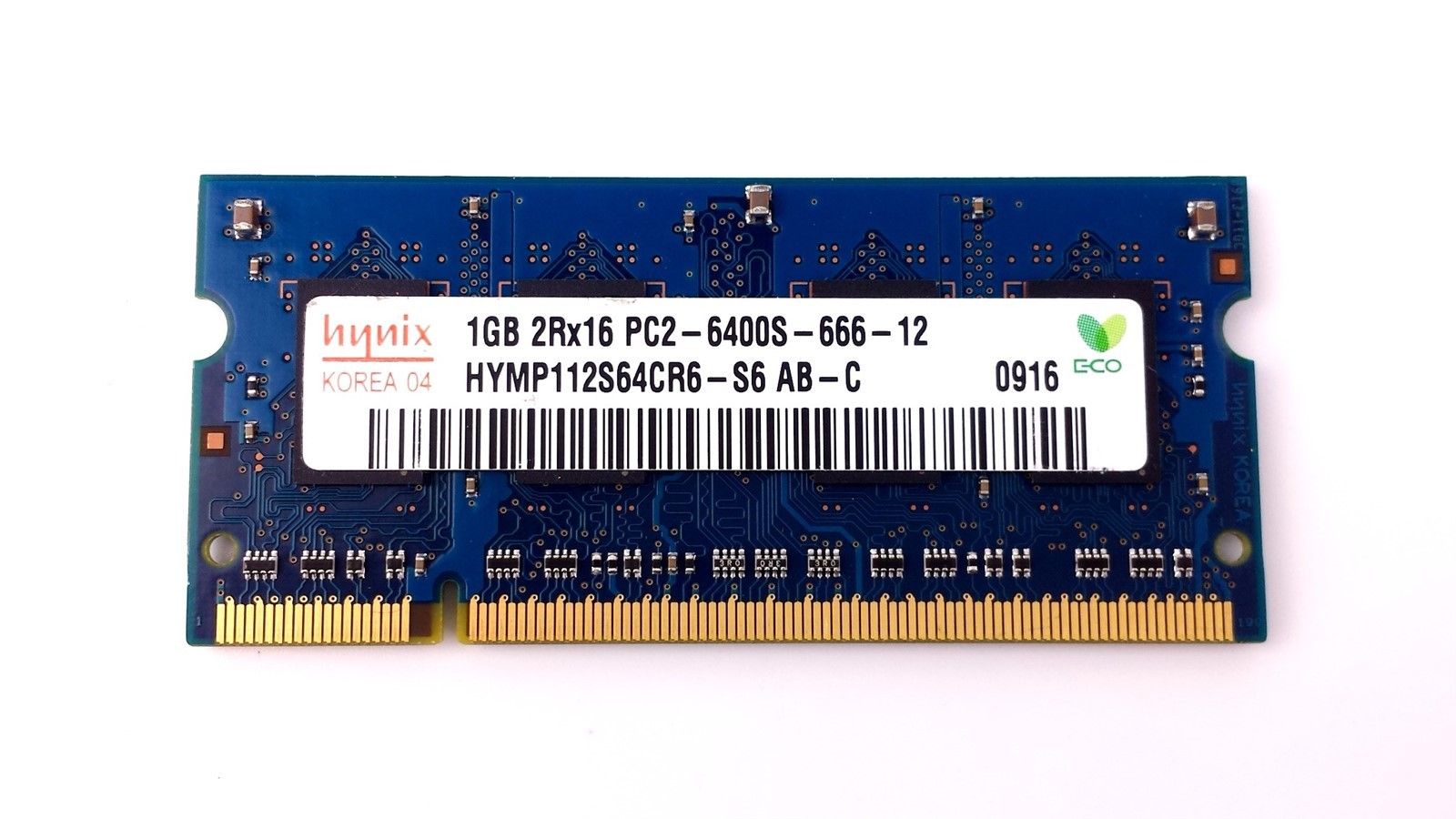 Hynix 1GB SO-DIMM PC2-6400 (DDR2-800) 1.8v 2Rx16 Laptop RAM HYMP112S64CR6-S6