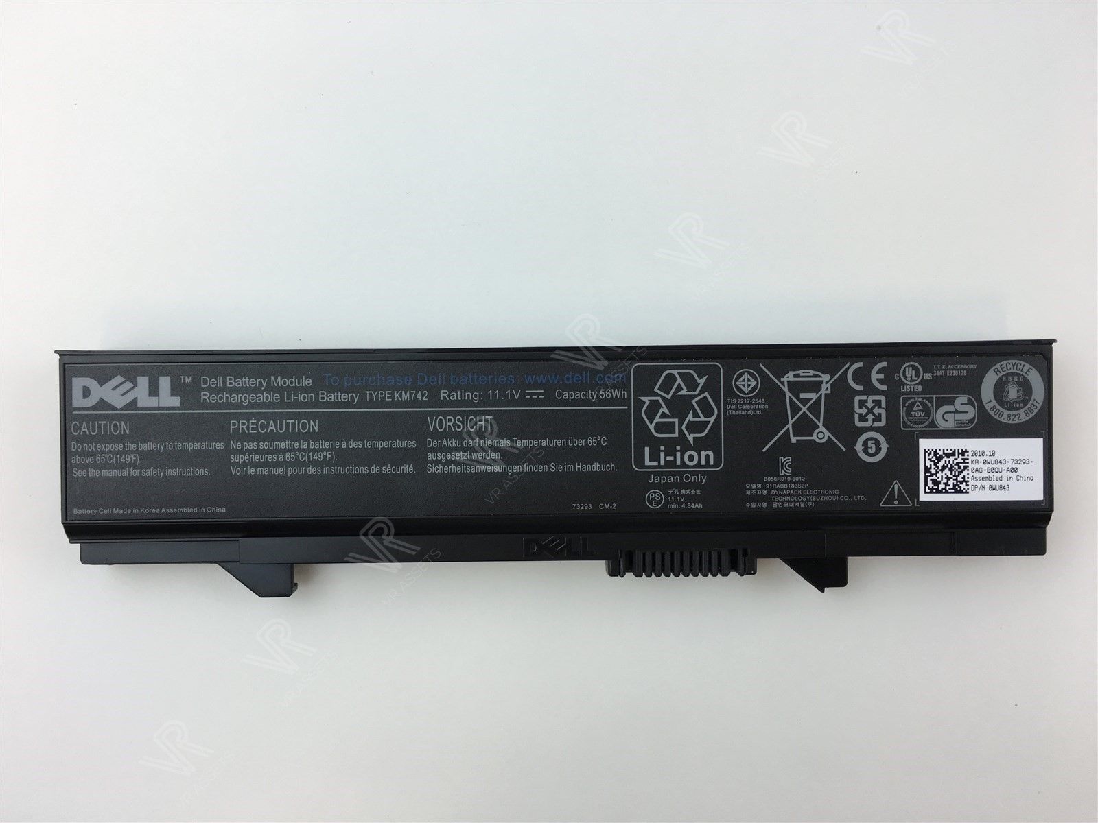Dell Latitude E5510 E5400 E5410 E5500 56Wh Laptop Battery WU843 0WU843 KM742