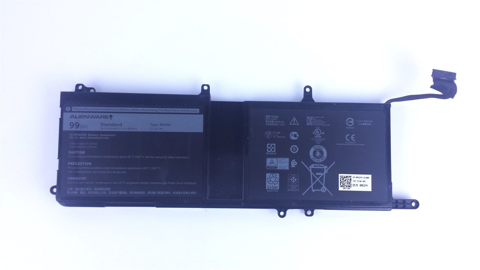 Dell Alienware 17 R4 17.3" Genuine Battery 11.4V 99Wh 8820mAh MG2YH 9NJM1