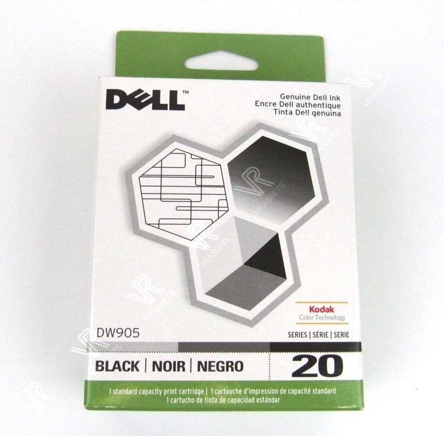 Genuine Dell Series 20 Black Ink Cartridge DW905 P703W Y858H 0Y858H New