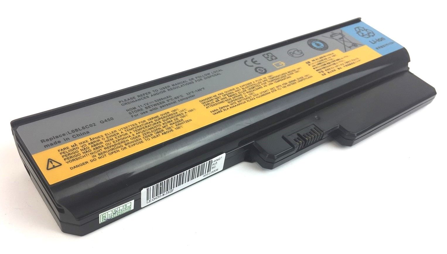 Battery for Lenovo G430 G450 G455 G530 G550 G555 5200mAh/58WH 6Cells L08L6C02
