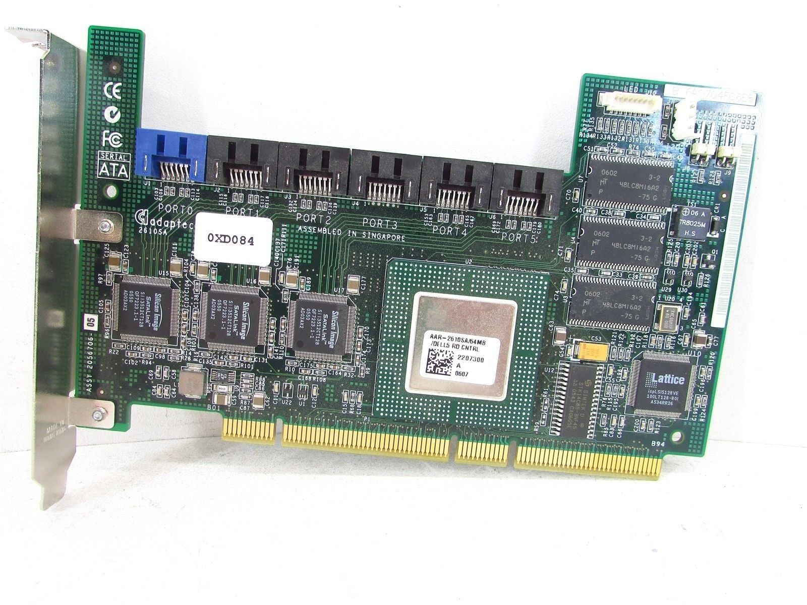 Dell Adaptec PCI-X Raid CERC SATA 6-Port Controller Card XD084 CN-0XD084 0XD084